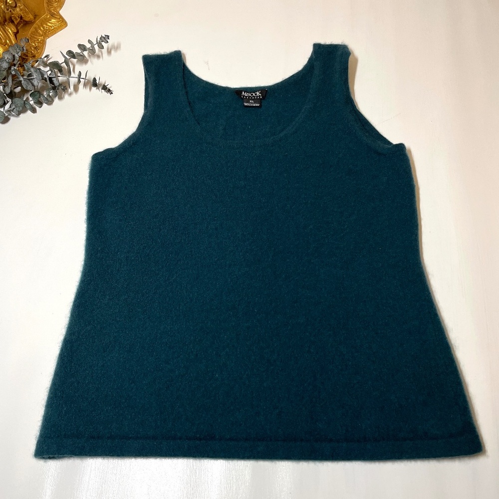 Misook Cashmere Knit Tank Top Women XL Minimalist Timeless Quite Luxury Capsule